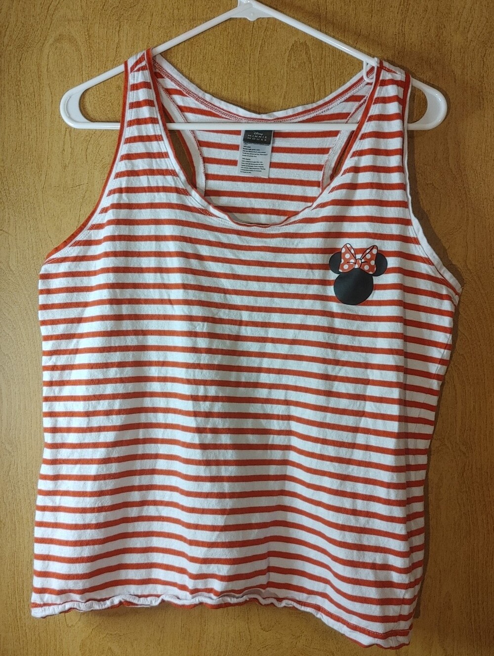 Disney White & Red Striped Minnie Mouse Tank Top